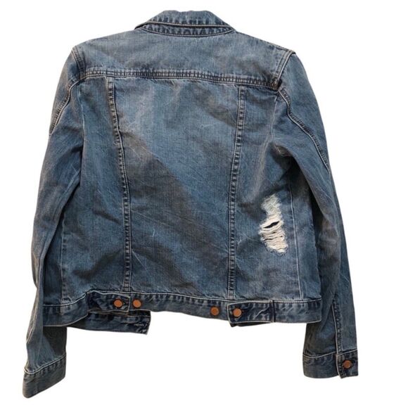 BLANKNYC Jacket Womens Small Blue Distressed Denim Trucker Medium Wash RN 117246 - Picture 3 of 5